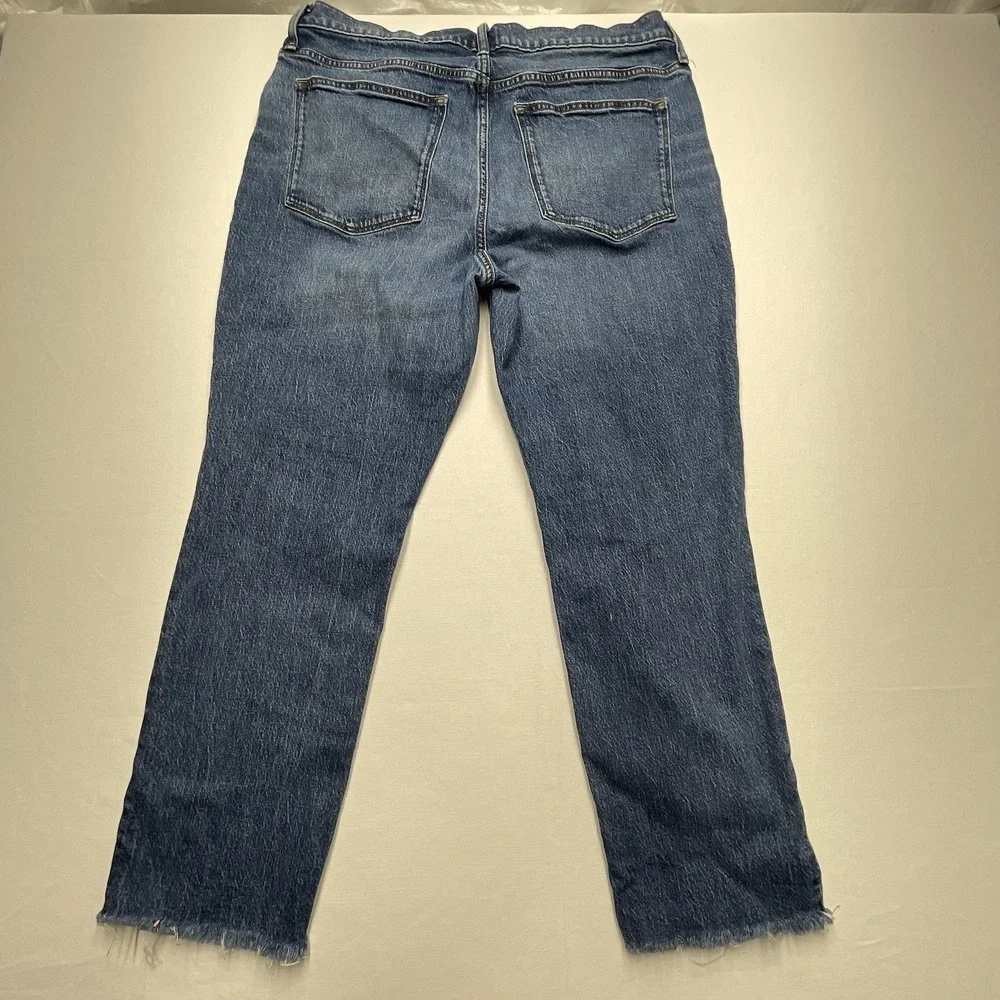 J Crew Women's‎ Jeans 32 Slim Boyfriend Blue Raw Hem